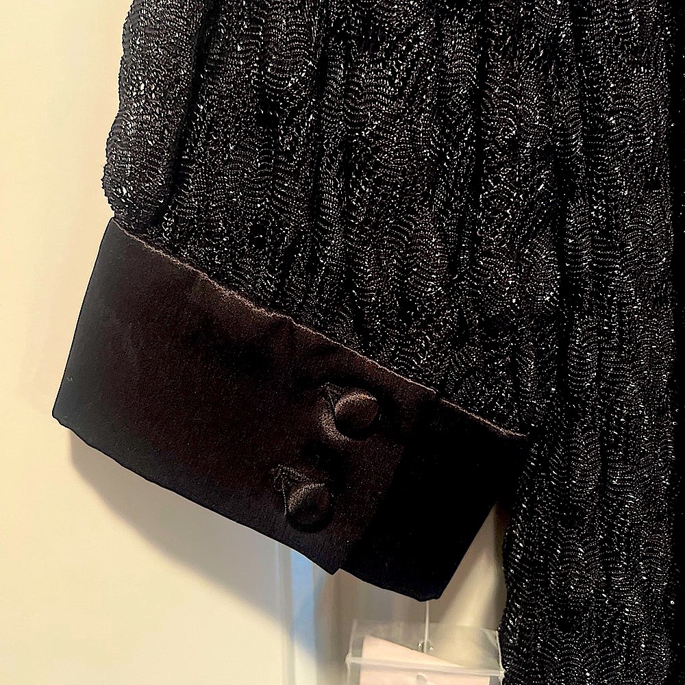 Women’s Cocktail Little Black Dress - Black with Silver Threading - Picture 3 of 7